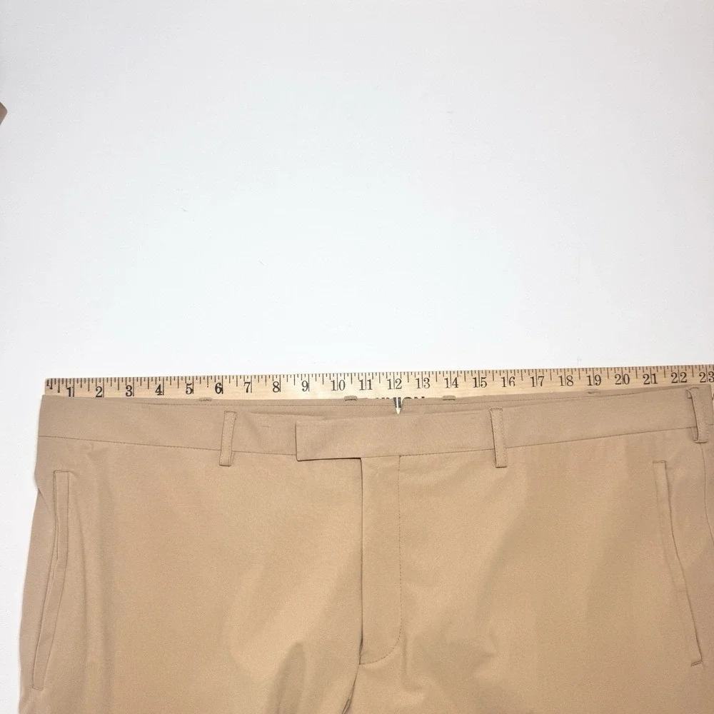 Sene FlexTech Travel Suit Mens Custom Made Unstructured Stretch 46-48L Khaki Tan